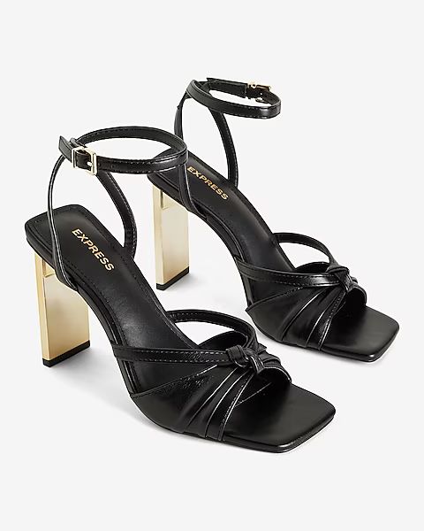 Strappy Gold Heeled Sandals | Express