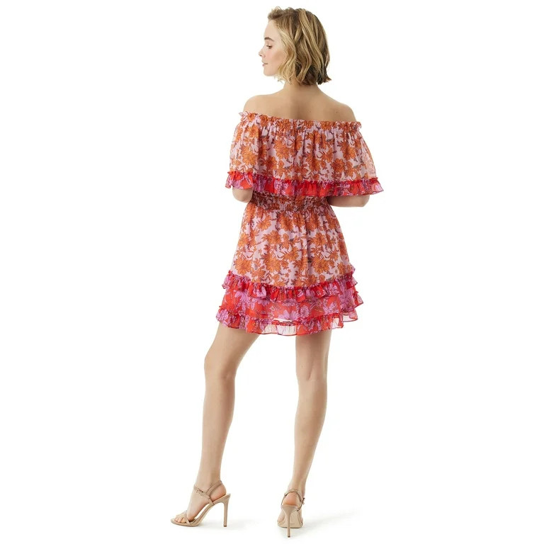 Jessica Simpson Women's and Women's Plus Amelia Ruffle Short Dress | Walmart (US)