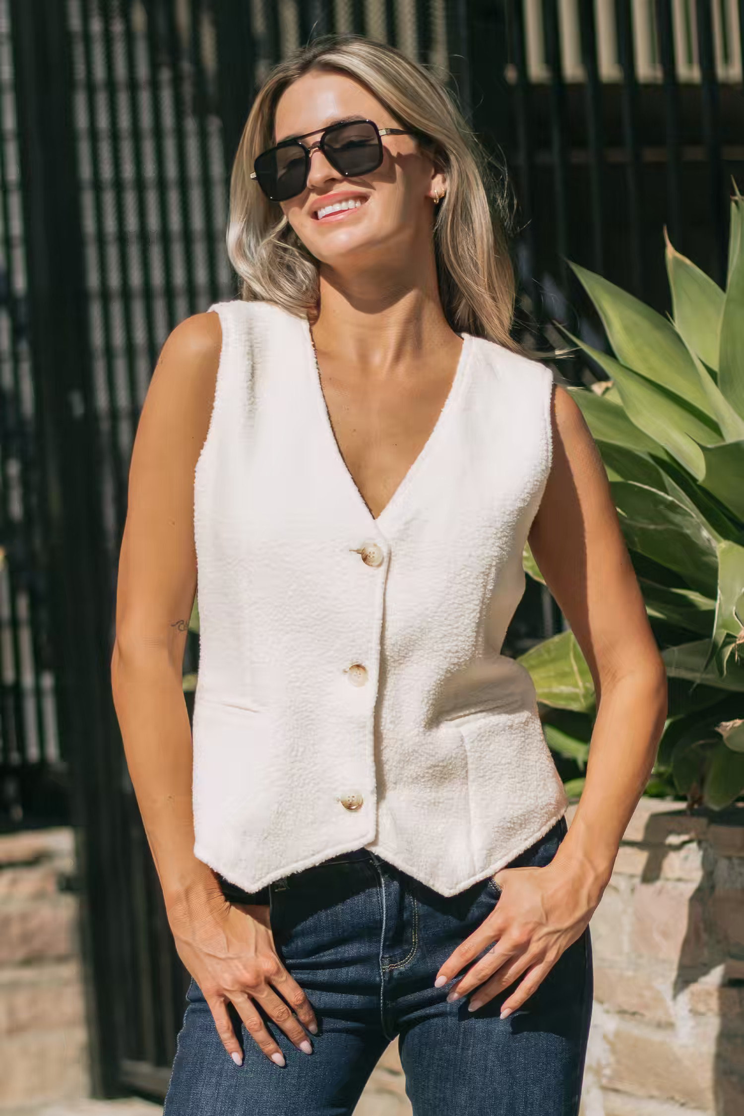 Fuzzy Knit Blazer Vest | Cupshe US