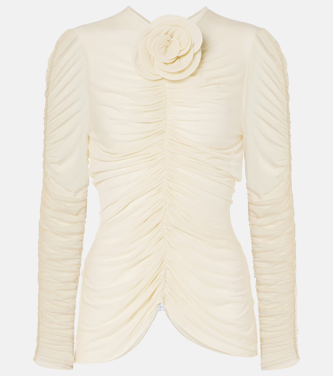 Floral-appliqué ruched top | Mytheresa (US/CA)