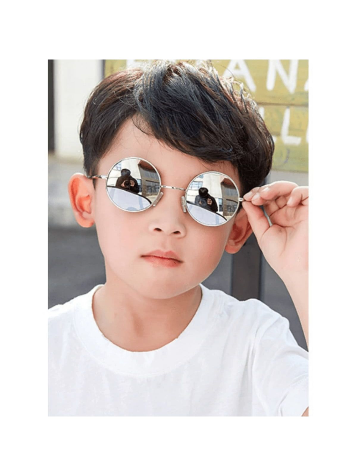 1pc Vintage Kids Round Frame Fashionable Sunglasses, Unisex | SHEIN