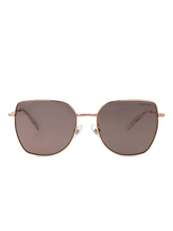 Swarovski Geometric Frame Sunglasses | Pink | FARFETCH UK | Farfetch Global