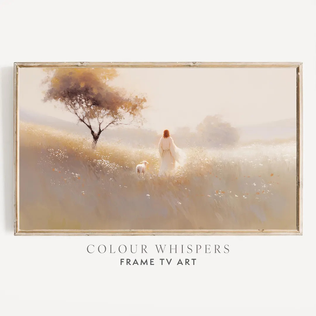 Easter Frame TV, Easter TV Art, Jesus Christ Oil Painting, Samsung TV Art, Spring Frame Tv Art, E... | Etsy (US)