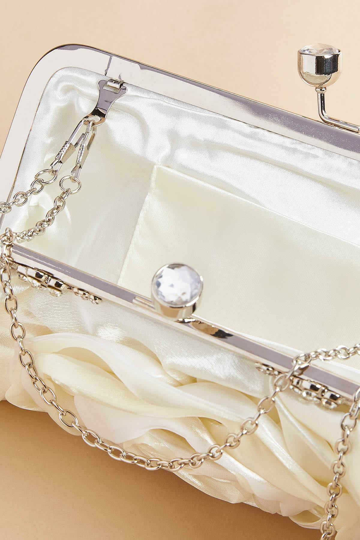 satin rosette crossbody | Versona