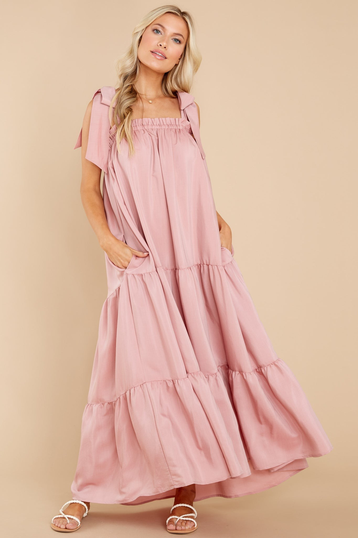 Starry Skies Blush Maxi Dress | Red Dress 