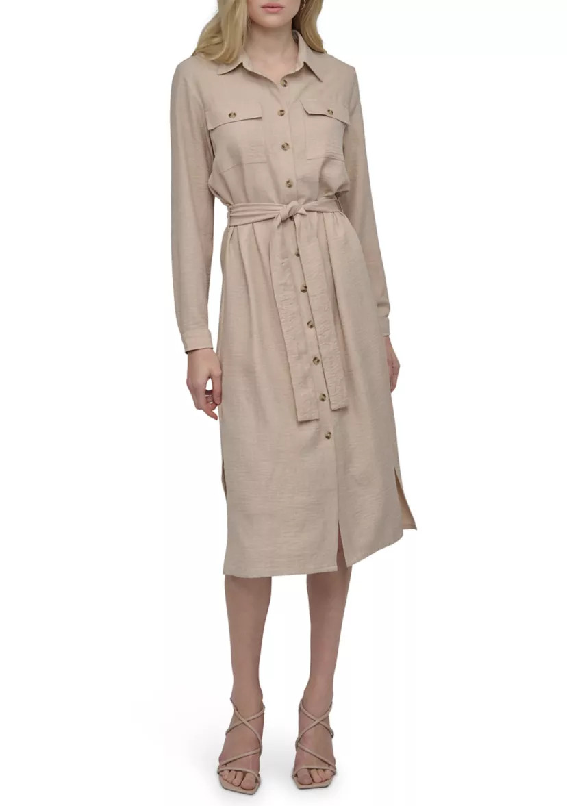 Women's Long Sleeve Collared Shirtdress | Belk