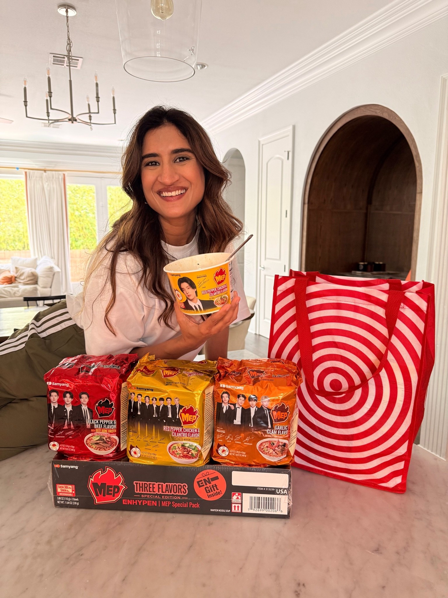 Pick up all 3 exclusive Ramen flavors by Samyang in collaboration with Enhypen at your local Target or online. The multipack comes with an exclusive gift with purchase, which is a keychain with an Enhypen photo collectible. 

#Ad #TargetPartner #Enhypen #SamyangMEP #FeelTheKick #MEP
@Target @samyang_global