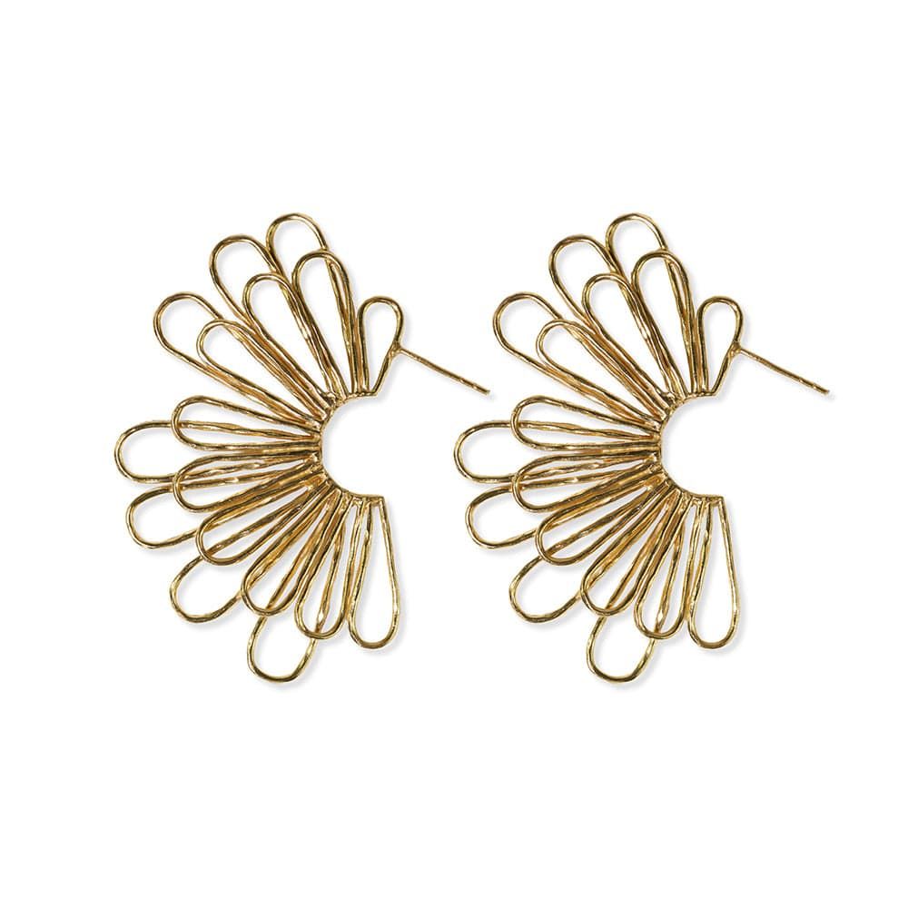 Florence Fanned Layered Loops Post Earrings Brass | INK+ALLOY