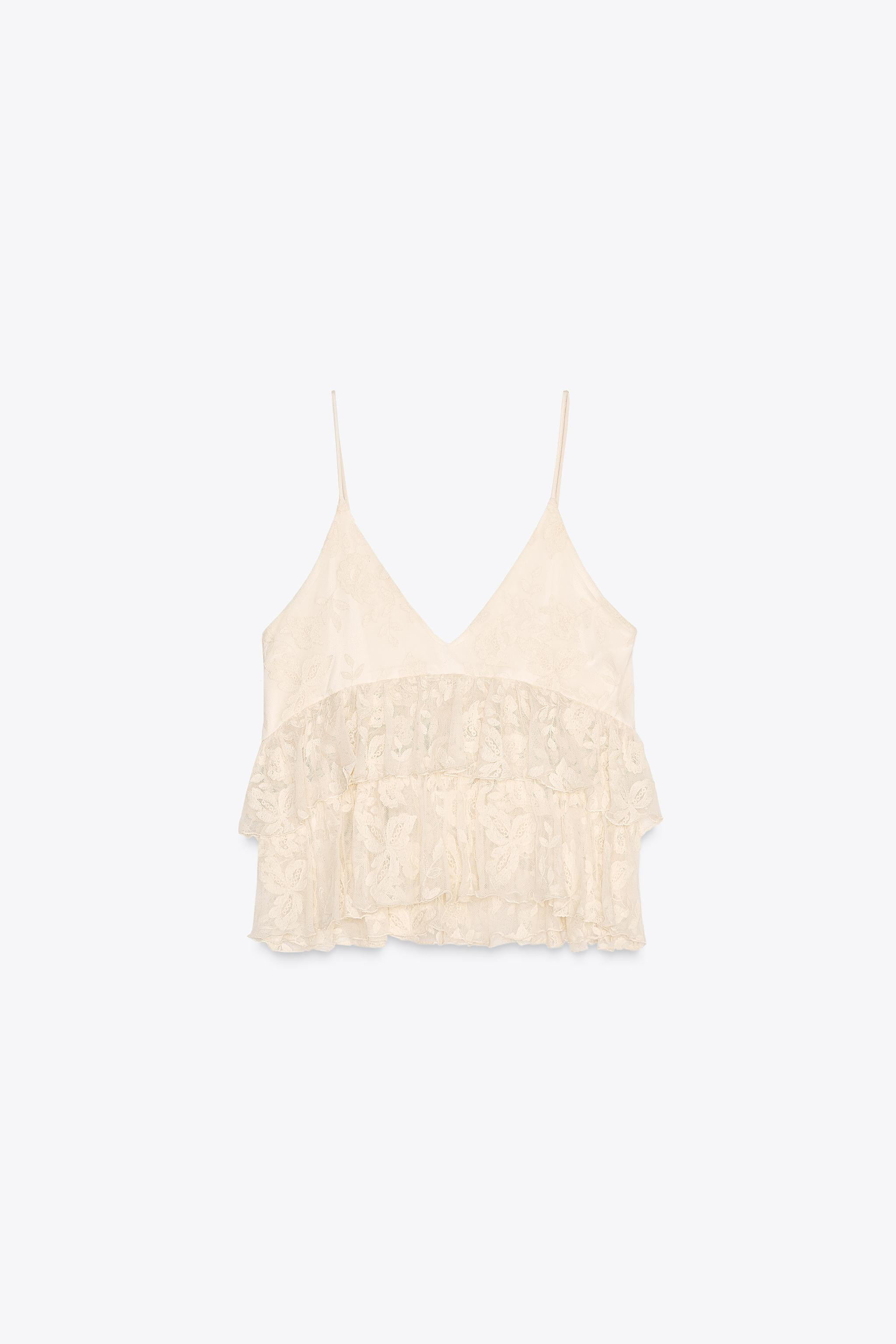 TOP WITH RUFFLED STRAPS | Zara US