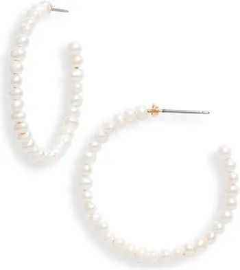 Lele Sadoughi Medium Pearl Hoop Earrings | Nordstrom | Nordstrom