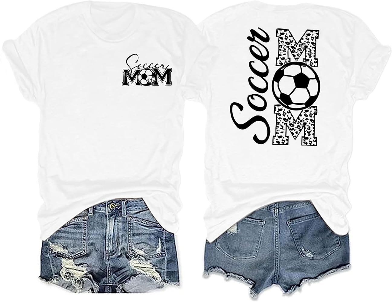 Soccer Mom Shirt Women Soccer Mom Leopard Bleached T Shirt Soccer Mom Graphic Shirt Funny Ball Mo... | Amazon (US)