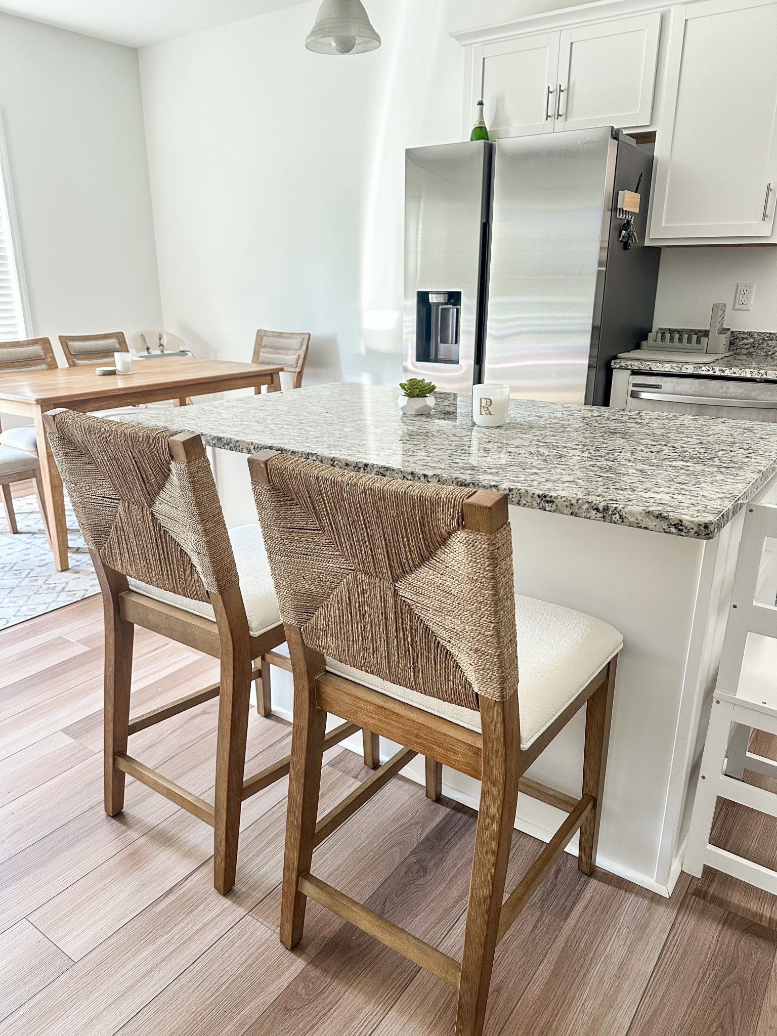 Nathan James rattan barstools neutral wood

#LTKHome