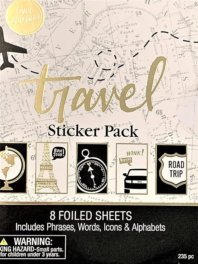 Elegant Blooms & Things Travel Sticker Book, 235 pcs, Black, Gold Foil, White, Journals, Albums, ... | Amazon (US)