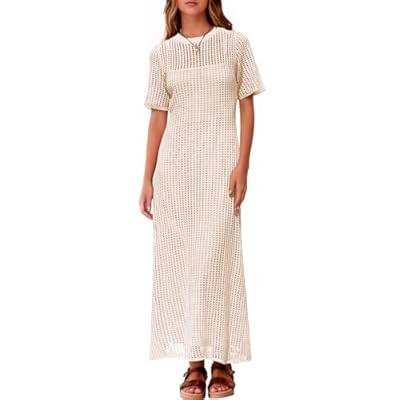 Fisoew Womens Crochet Swimsuit Cover Up Summer Vacation Resort Bathing Suit Swimwear C… | Amazon (US)