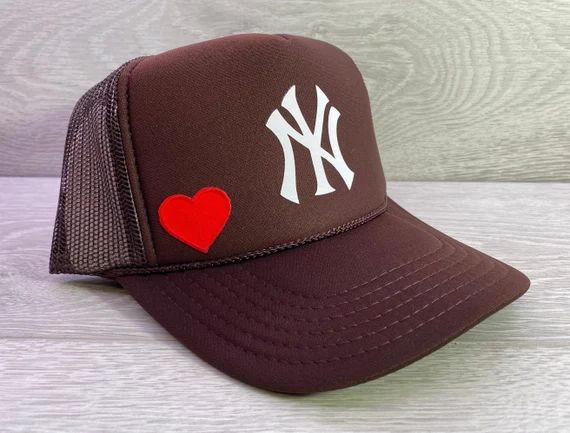 New York NYC NY Heart Love Brown Trucker Hat Cap Snapback | Etsy | Etsy (US)