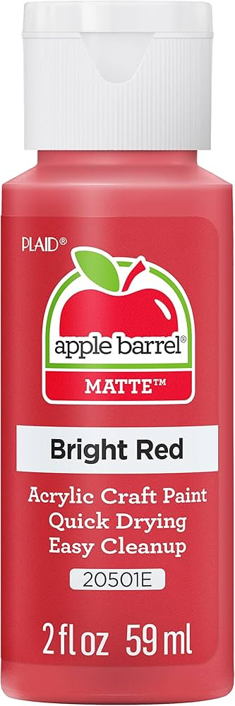 Apple Barrel Acrylic Paint in Assorted Colors (2 oz), 20501, Bright Red | Amazon (US)