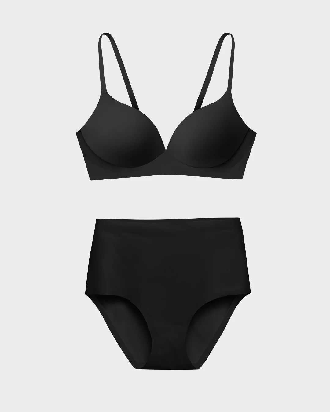 Black Pain Free Bra Set with High-Waisted Panty: All-Day Comfort | EBY (US)