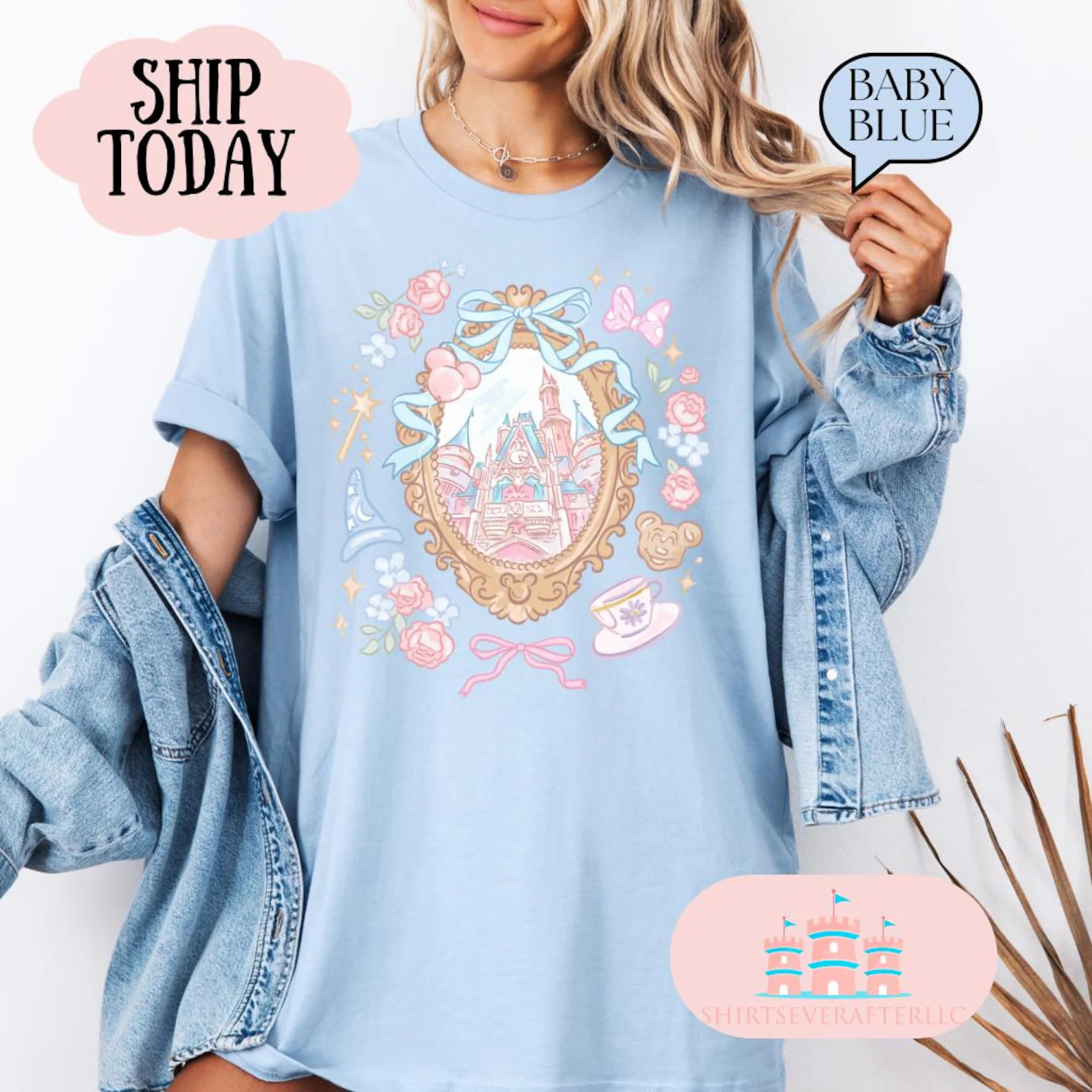 Castle Coquette Vintage T-shirt, Disney World Shirt, Magic Kingdom Vacation Tee, Mickey Tower Shi... | Etsy (US)