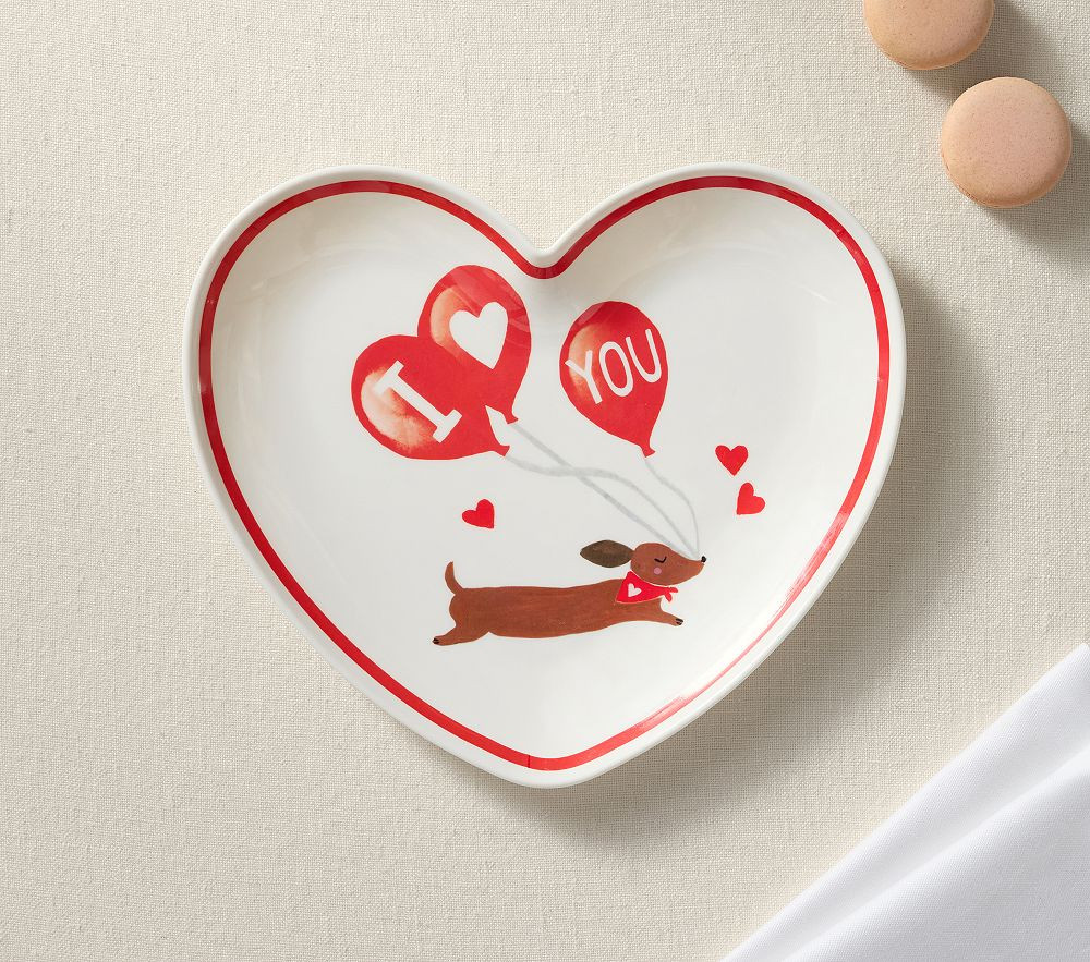 Puppy Love Valentine's Melamine Heart Plate | Pottery Barn Kids