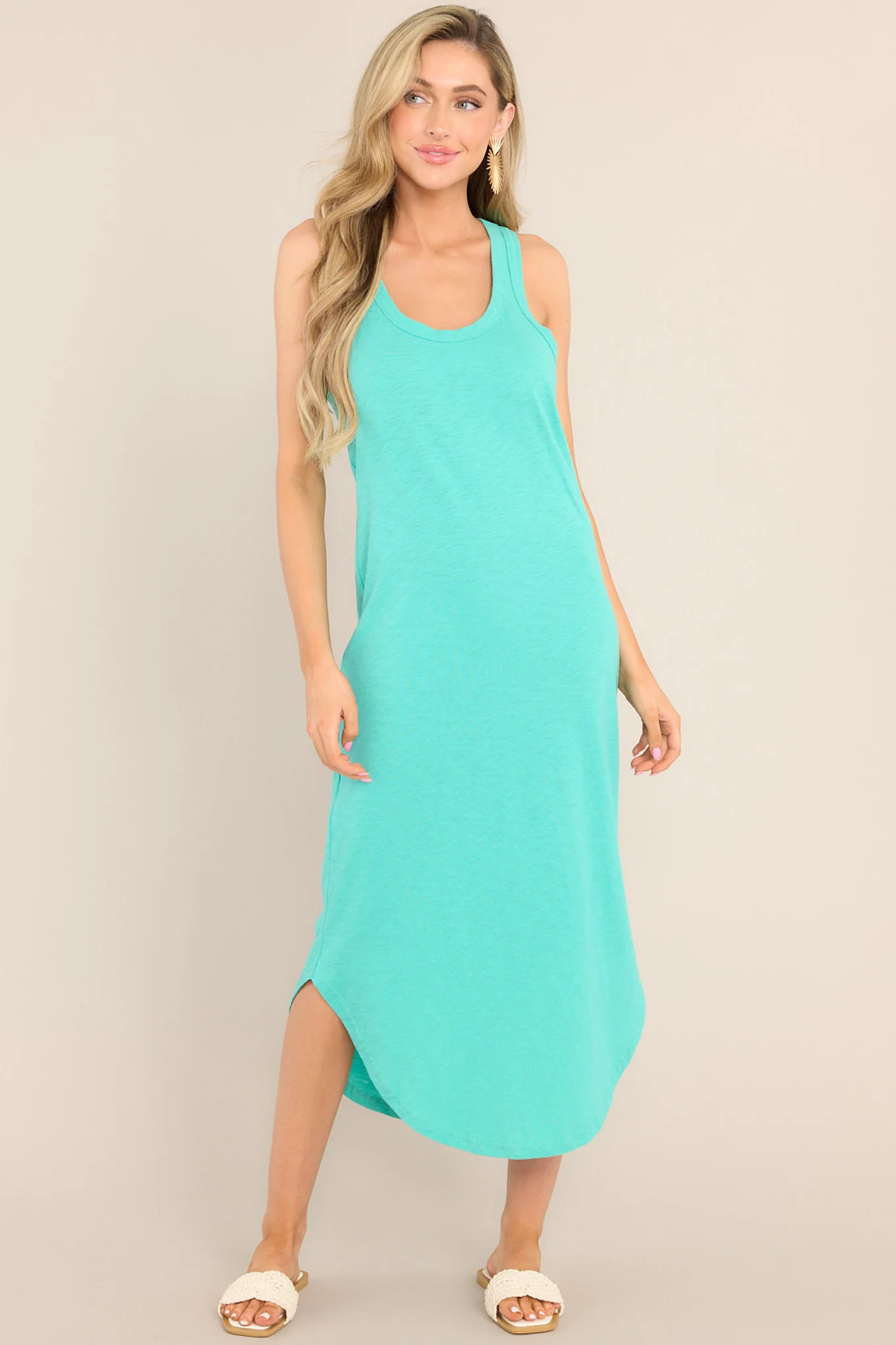 Z-Supply Easy Going Cotton Slub Cabana Green Dress | Red Dress