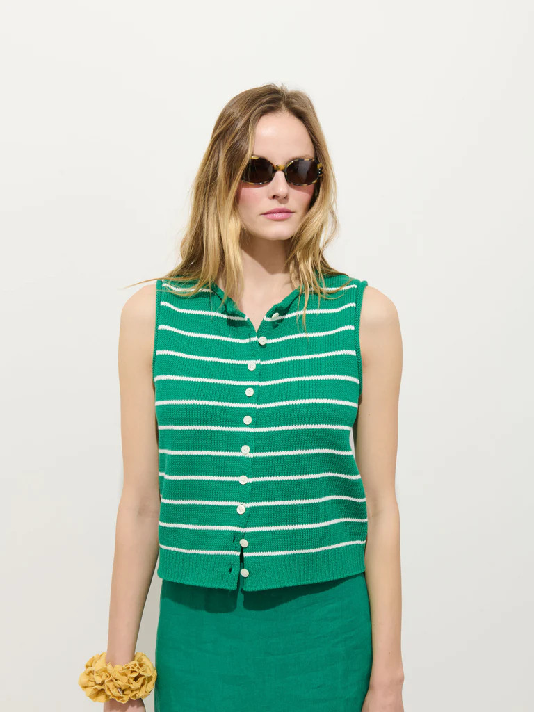 Taylor Striped Vest in Cotton | Alex Mill