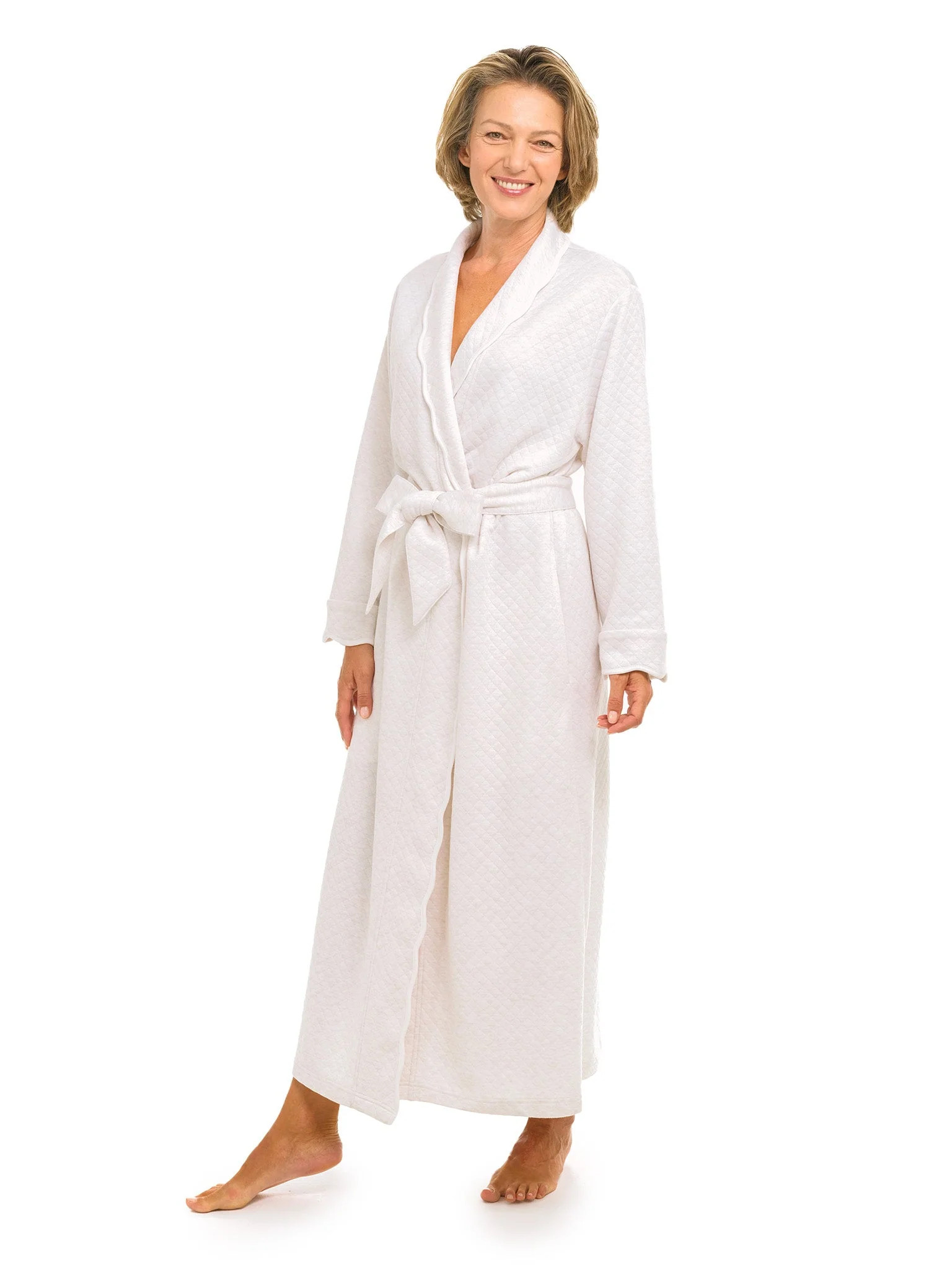 Oatmeal Quilted Classic Robe | Heidi Carey