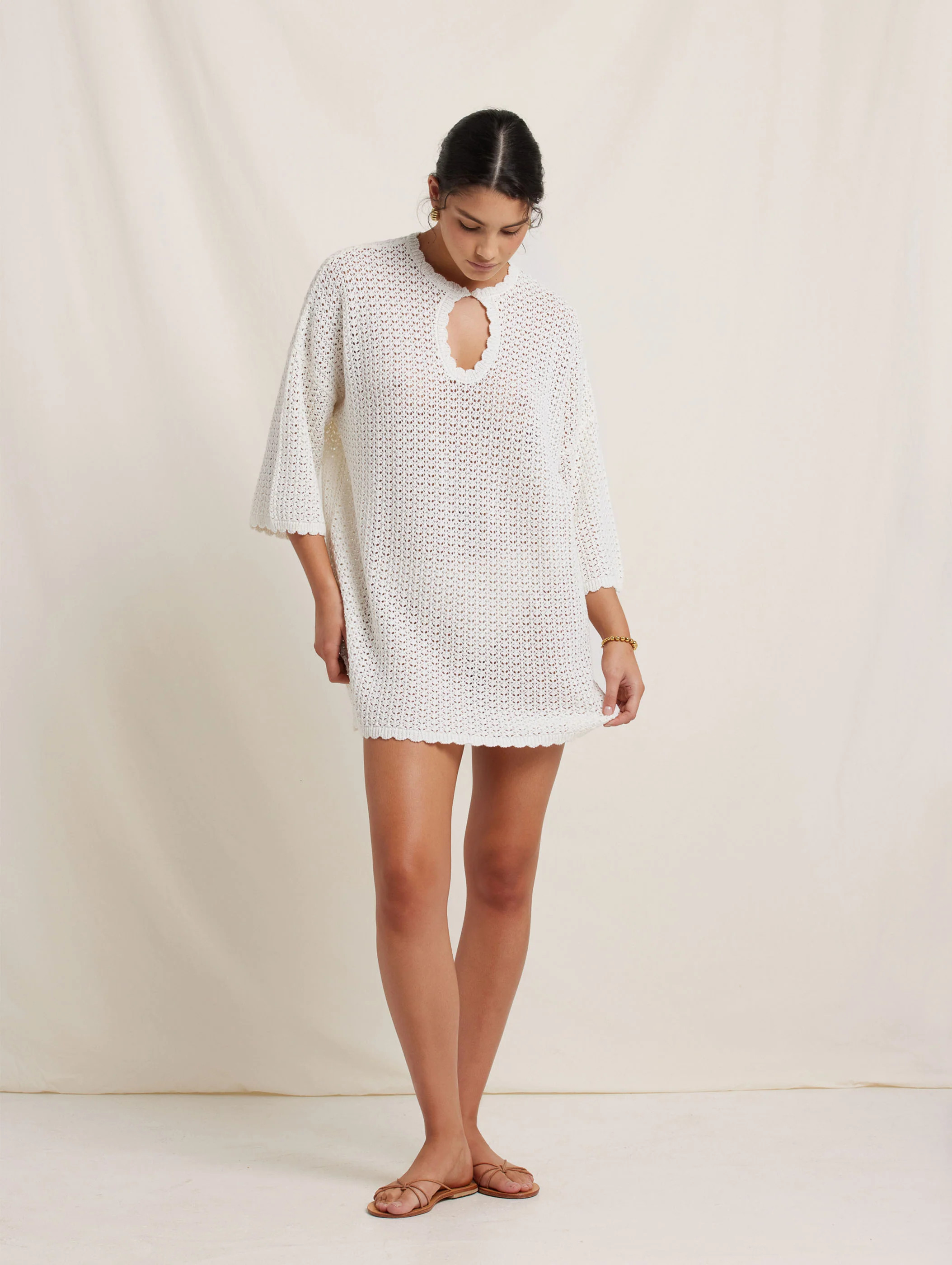 Pointelle Oversized Mini Dress | Peony Swimwear
