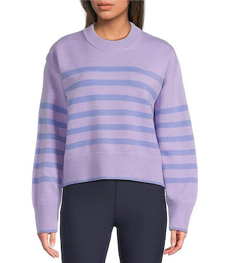 Junior Carlyle Stripe Print Scoop Neck Long Sleeve Sweater | Dillard's