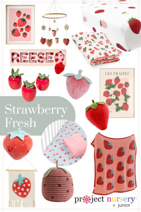 Strawberry decor is trending! We just love the idea of a strawberry themed nursery or kids room design! 

#LTKhome #LTKkids #LTKbaby
