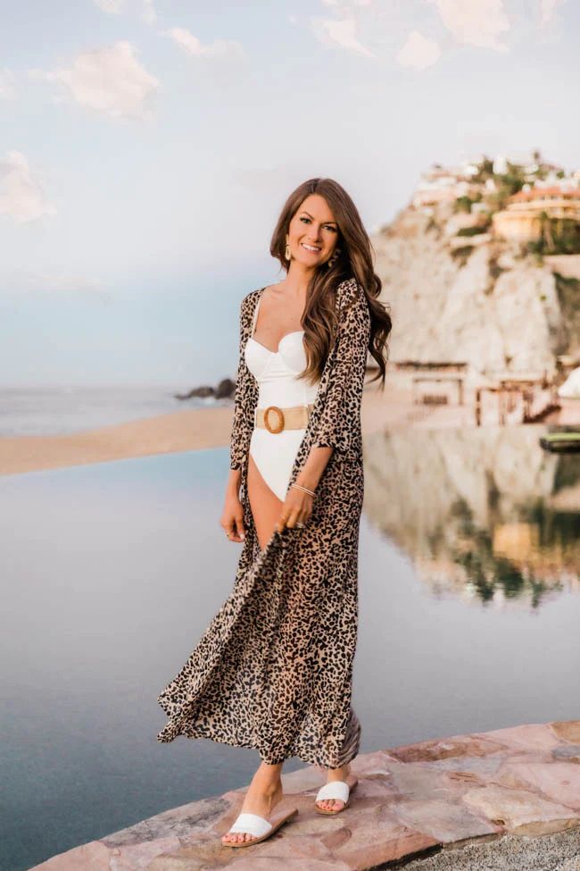 CAITLIN COVINGTON X PINK LILY The Cabo Leopard Print Kimono | The Pink Lily Boutique