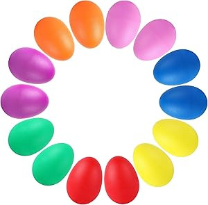 14 PCS Plastic Egg Shakers Percussion Musical Egg Maracas Easter Egg Kids Toys (7 Colors) | Amazon (US)