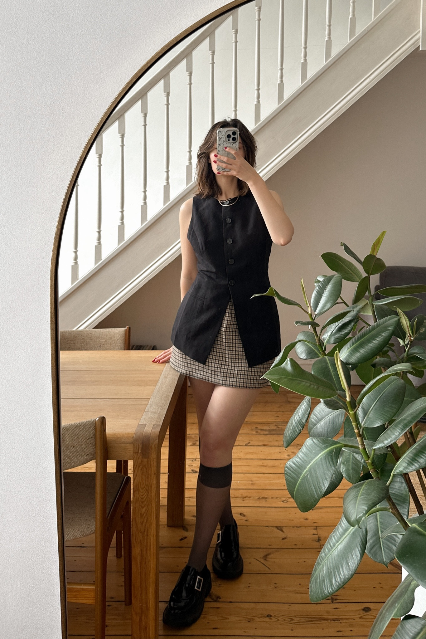 Aligne, & other stories, Marks and spencer, Gh bass, Asos, summer outfit, black waistcoat, linen waistcoat, mini skirt, checkered skirt, sheer socks, black loafers, summer outfits 

#LTKsummer #LTKstyletip #LTKeurope