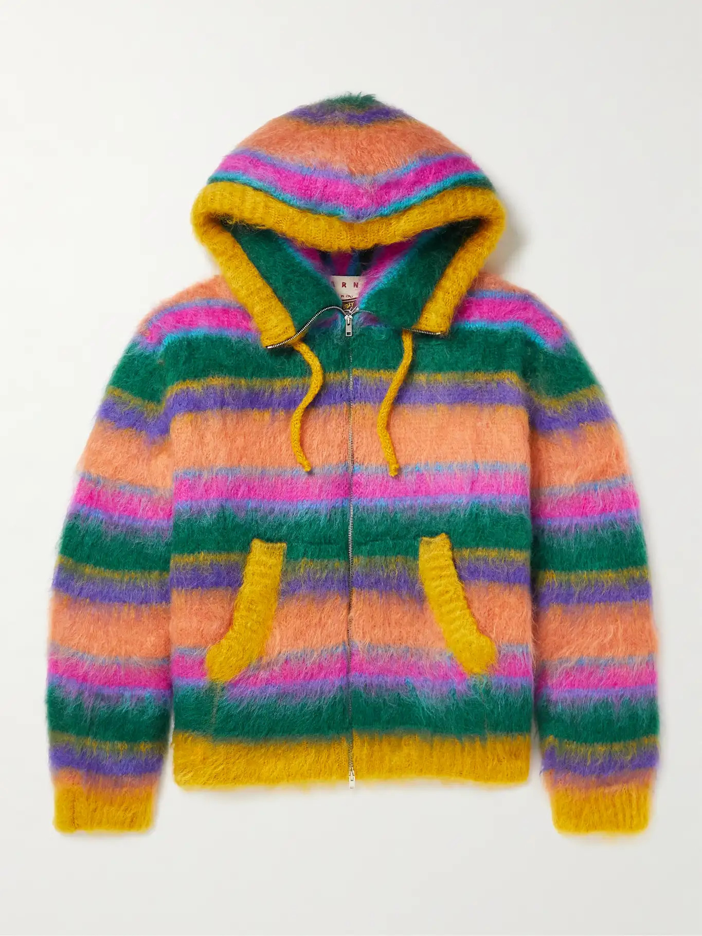 Oversized Padded Striped Mohair-Blend Zip-Up Hoodie | Mr Porter (US & CA)