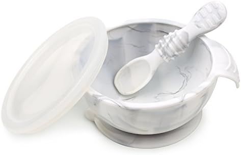 Bumkins Suction Silicone Baby Feeding Set, Bowl, Lid, Spoon, BPA-Free, First Feeding, Baby Led We... | Amazon (US)
