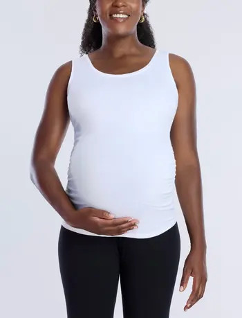 MOTHERHOOD MATERNITY Scoop Neck Side-Ruched Maternity Tank Top | Nordstrom | Nordstrom