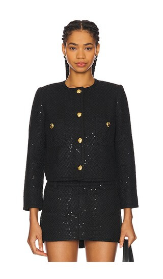 Bela Tweed Jacket in Black | Revolve Clothing (Global)