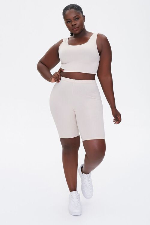 Plus Size Crop Top & Biker Shorts Set | Forever 21 (US)