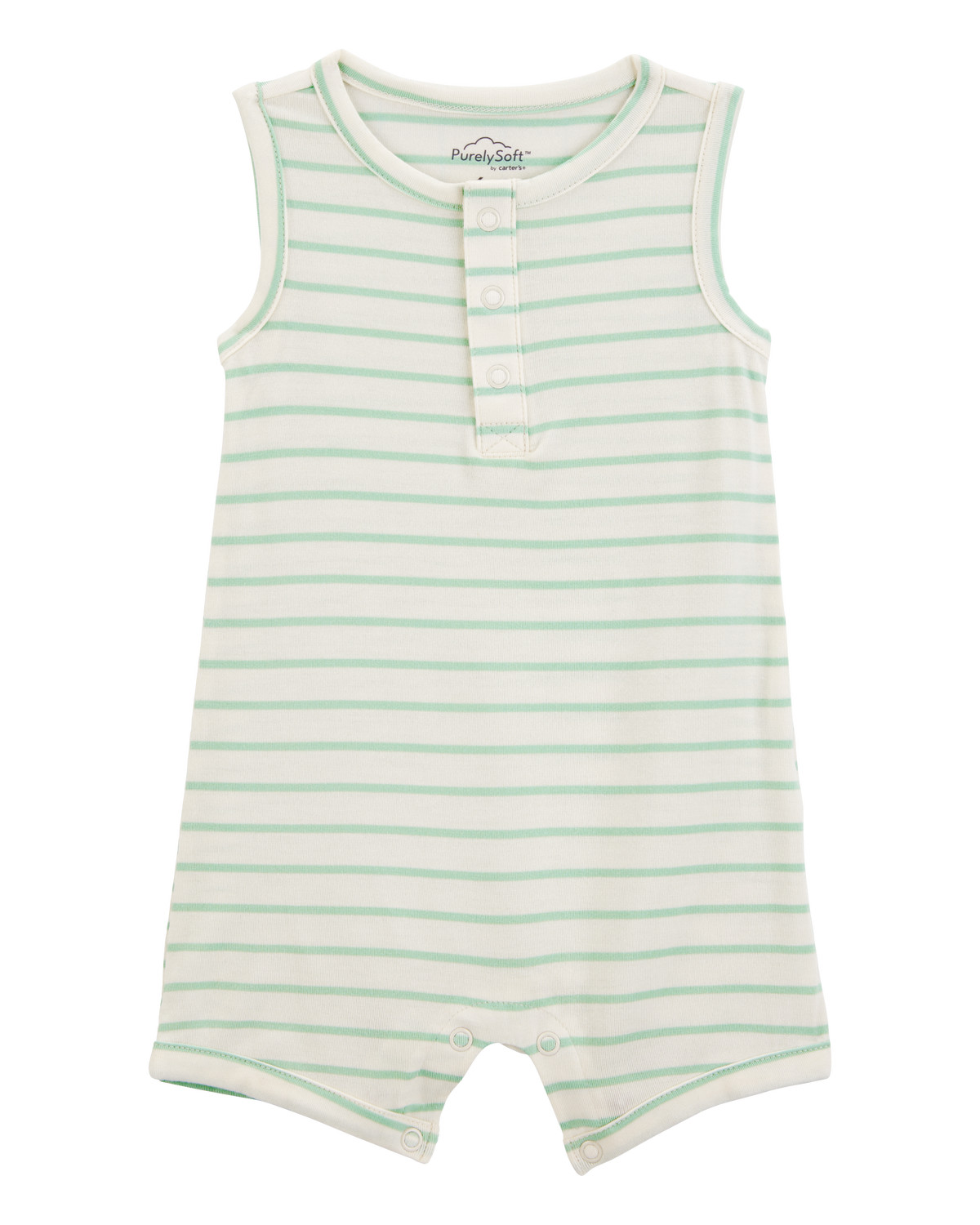 Baby Striped PurelySoft Romper - Green - Carter's | Carter's | Carter's Inc