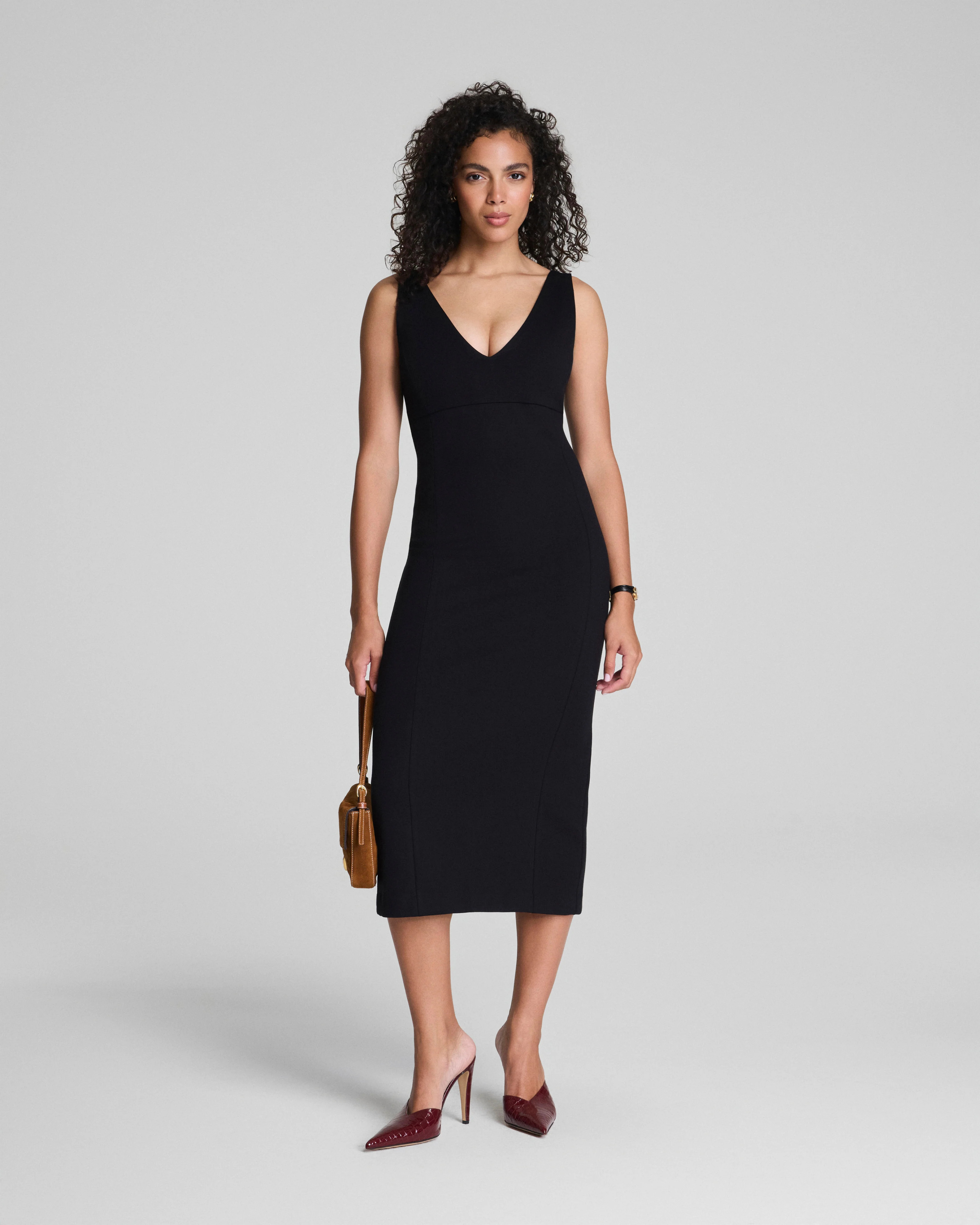 Ponte V-Neck Midi Dress | Spanx