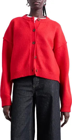 Topshop Exposed Seam Relaxed Fit Cardigan | Nordstrom | Nordstrom