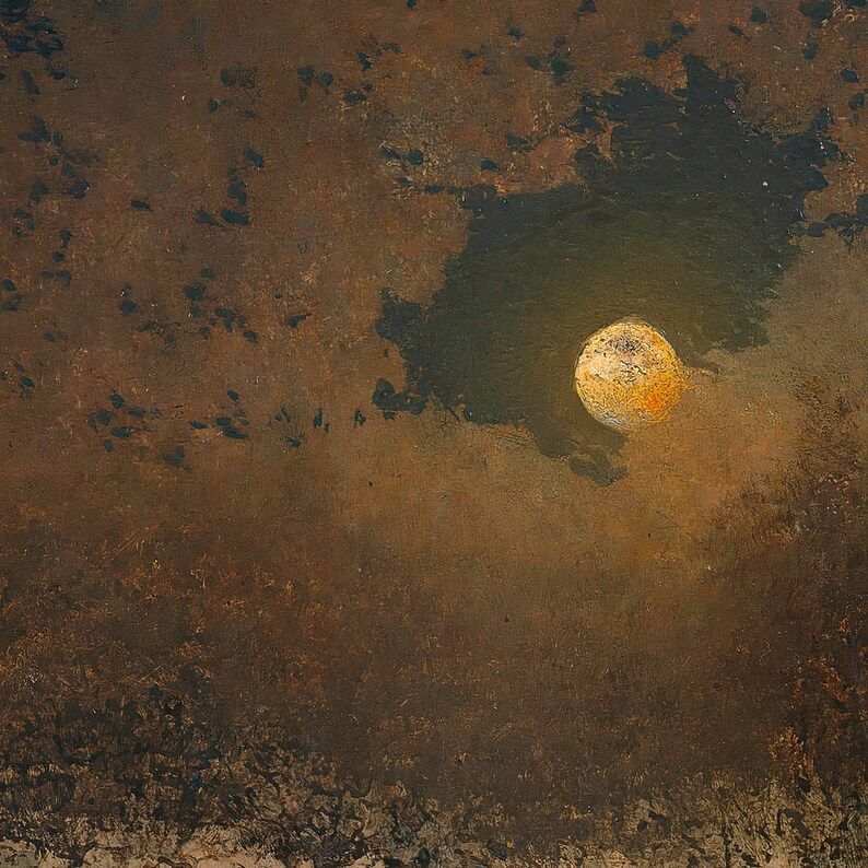 Full Moon in Gold Autumn Vintage Oil Painting Panoramic Wall - Etsy | Etsy (US)
