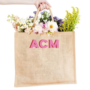 Shadow Monogram Jute Carryall | Sprinkled With Pink