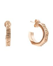 Made In Italy Greca Gold Hoop Earrings | TJ Maxx