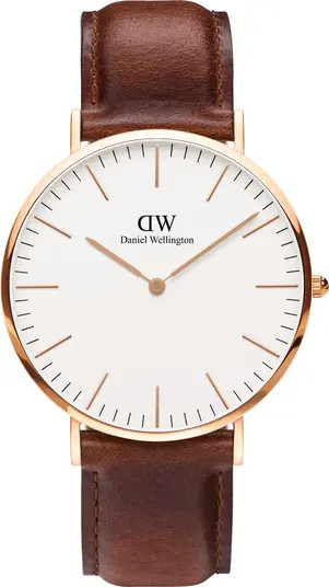 Classic St. Mawes Leather Strap Watch, 40mm | Nordstrom