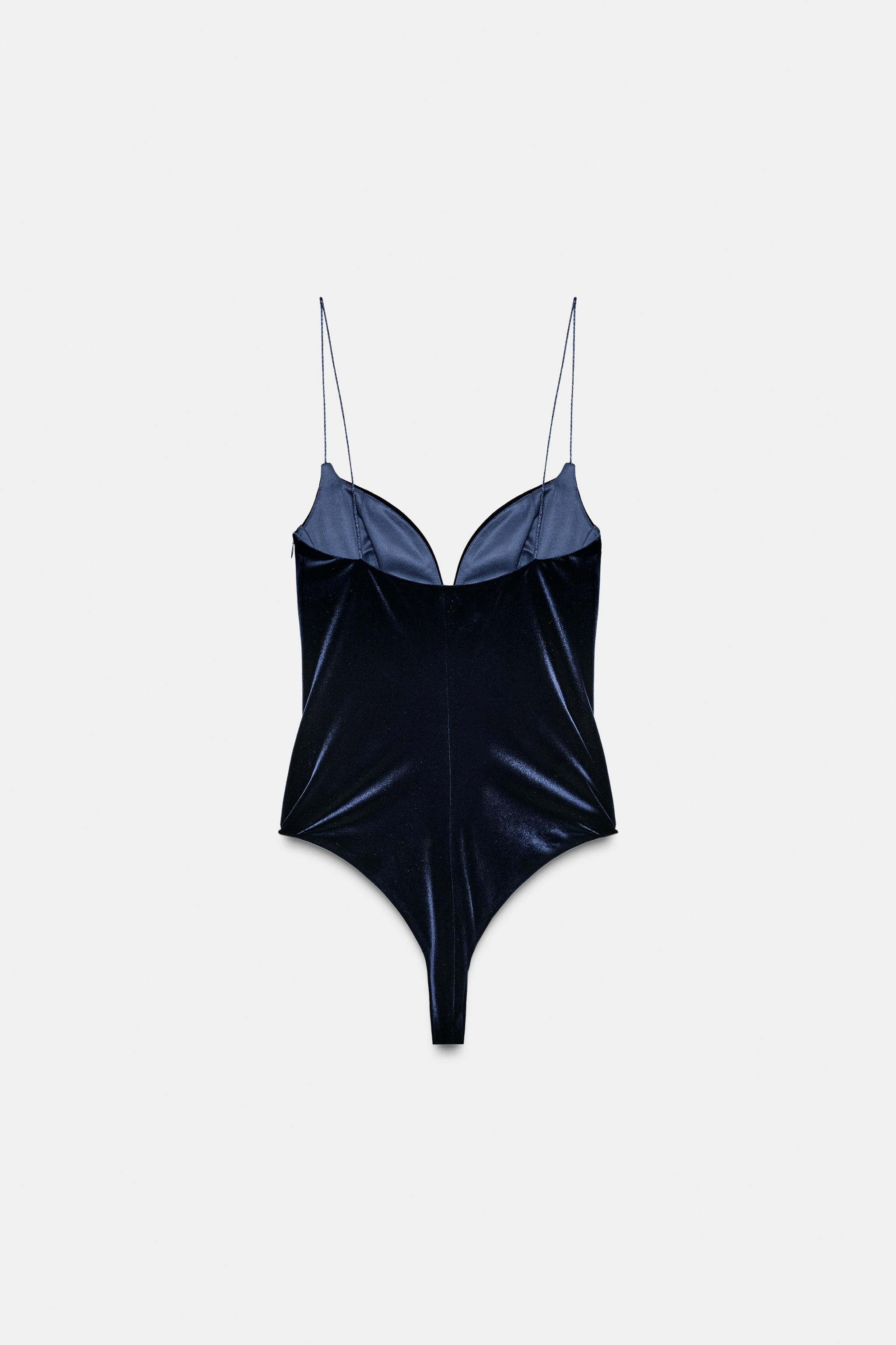 VELVET STRAPPY BODYSUIT | Zara US