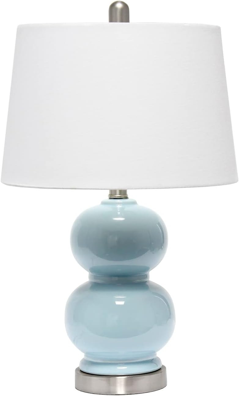 Elegant Designs LT2100-LTB Stacked Stone Double Gourd Ceramic Lamp, Light Blue | Amazon (US)