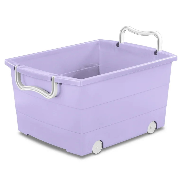 Your Zone Kids Rolling Toy Storage Bin with Handles, Purple | Walmart (US)
