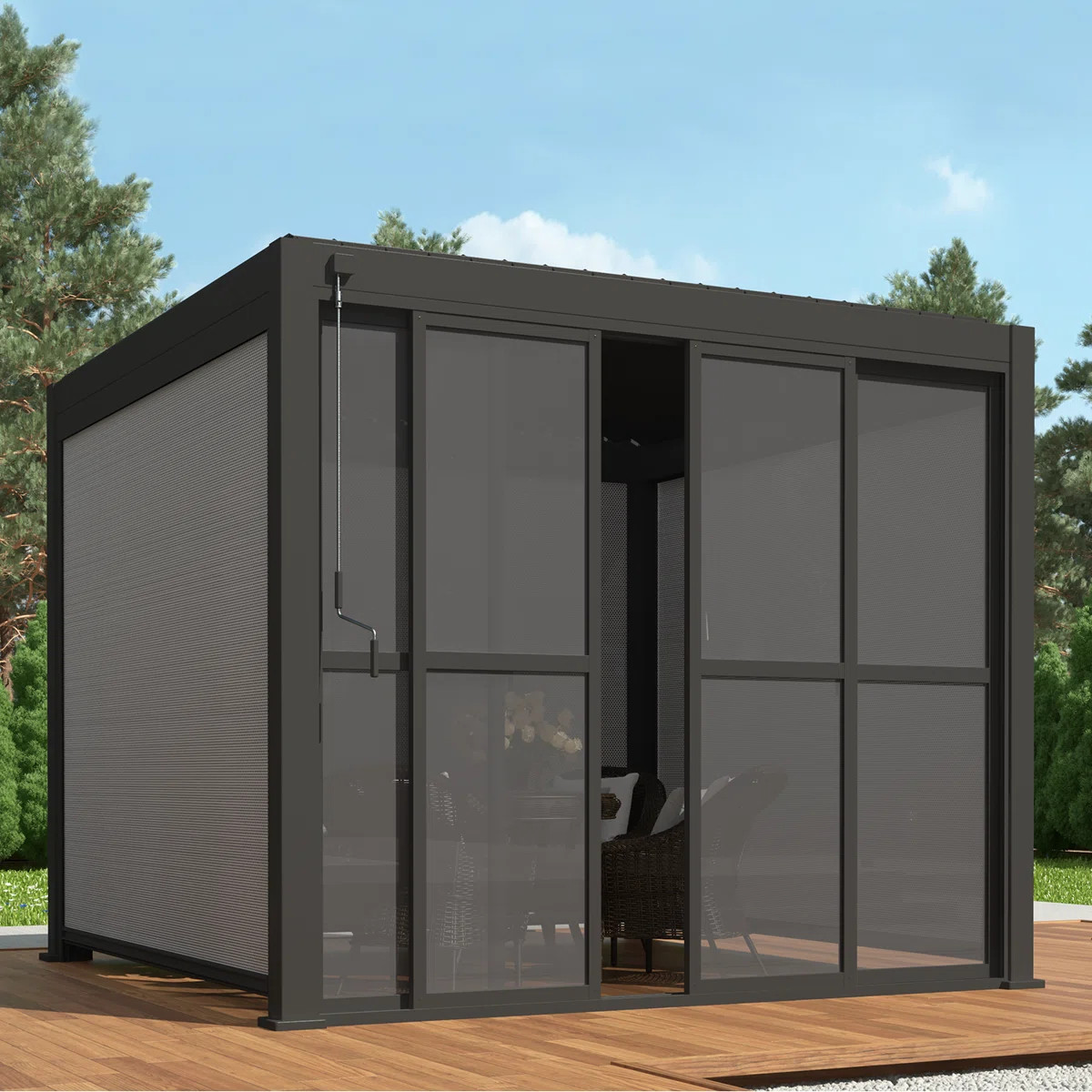 111 Outdoor PC Sliding Door (Pergola Accessory) | Wayfair North America