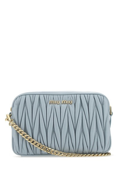 Miu Miu Matelassé Logo Shoulder Bag | Cettire Global