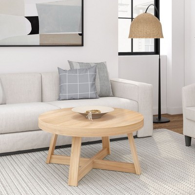 Plank+Beam Classic Solid Wood Round Coffee Table, 36" Farmhouse Table for Living Room | Target